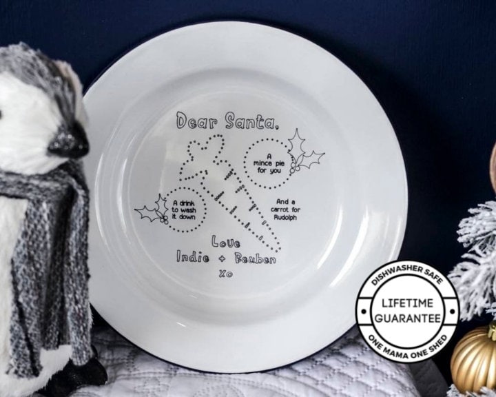 Personalised Enamel Christmas Plate