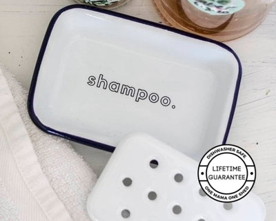 Shampoo - Engraved Enamel Soap Bar Dish