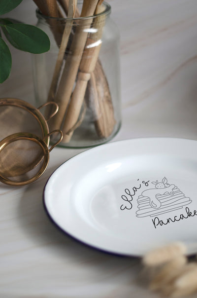 Personalised Enamel Pancake Plate