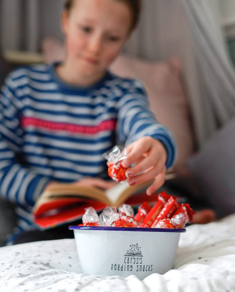 Personalised Reading Snacks Bowl - Engraved Enamel