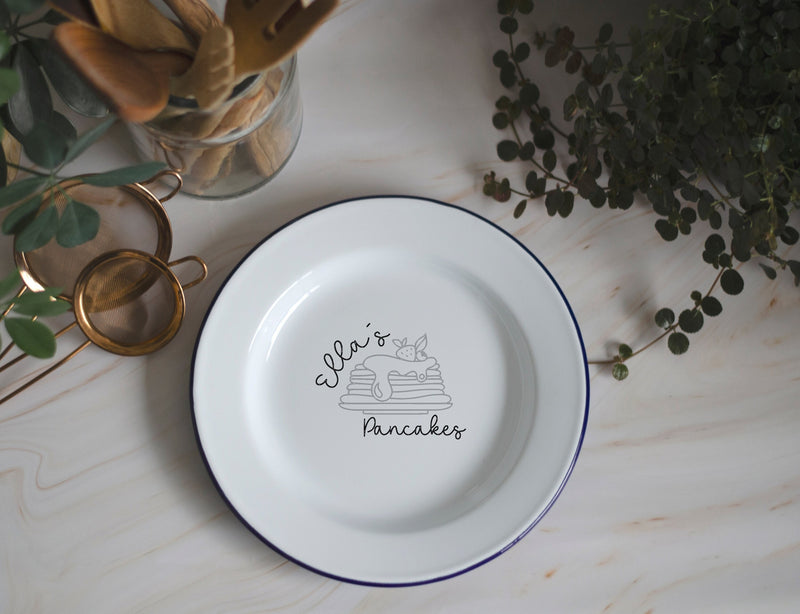 Personalised Enamel Pancake Plate