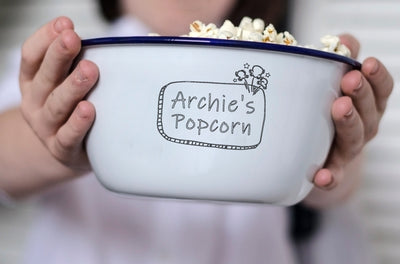 Personalised Enamel Popcorn Bowl