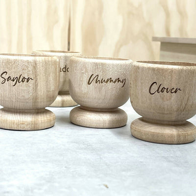 Personalised Wooden Egg Cups