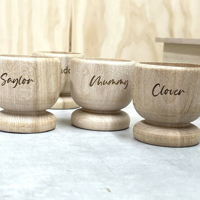 Personalised Wooden Egg Cups