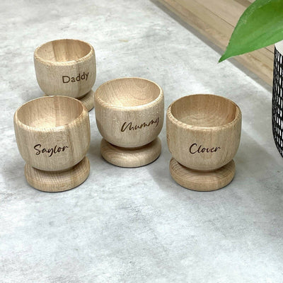 Personalised Wooden Egg Cups