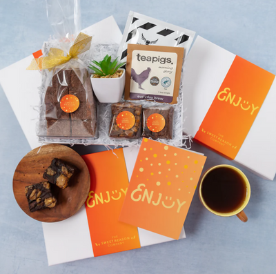 Marshmallows, Brownies, Plants, Tea & Coffee Gift