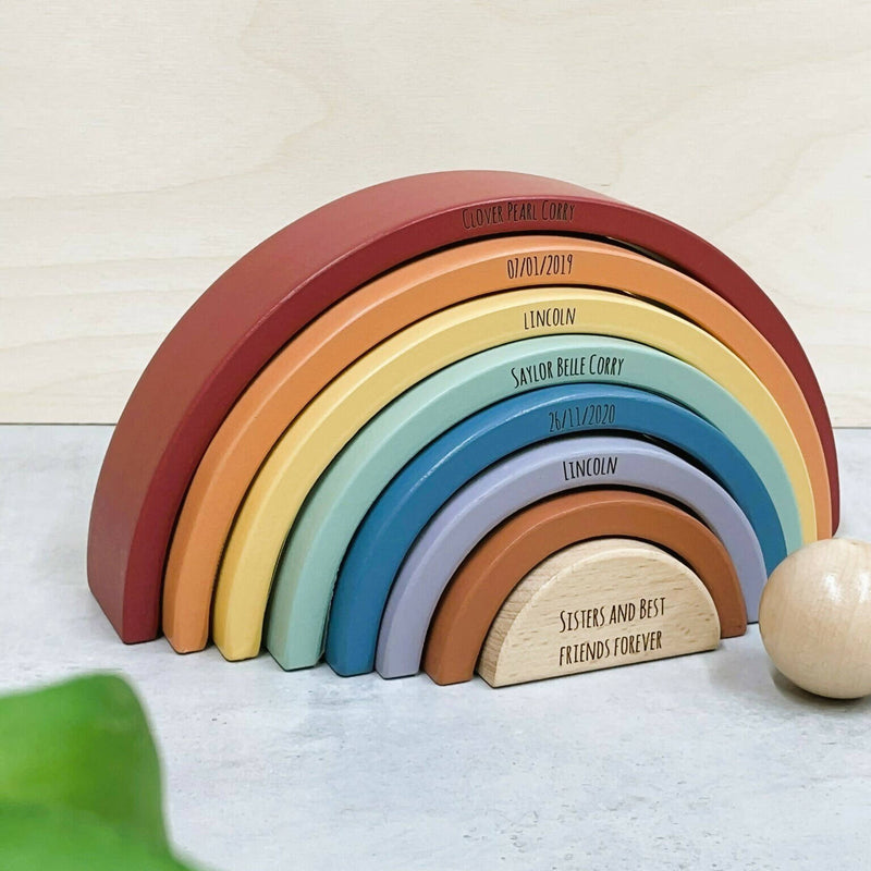 Personalised Wooden Pastel Rainbow