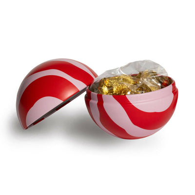 ARNE and LUCIA refillable tin Christmas bauble DUO (Scandi-style Julkulor) with vegan chocolate truffles