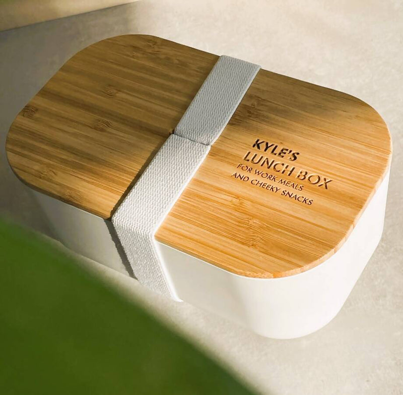 Personalised Lunch Box With Wooden Lid