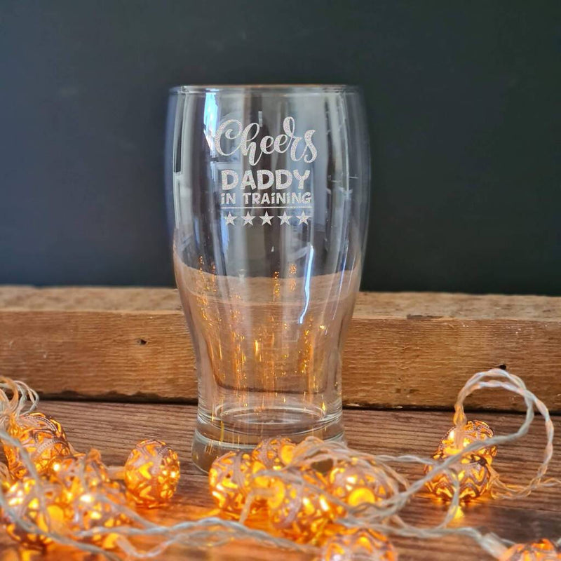 Personalised Dad To Be Pint Glass For New Dad