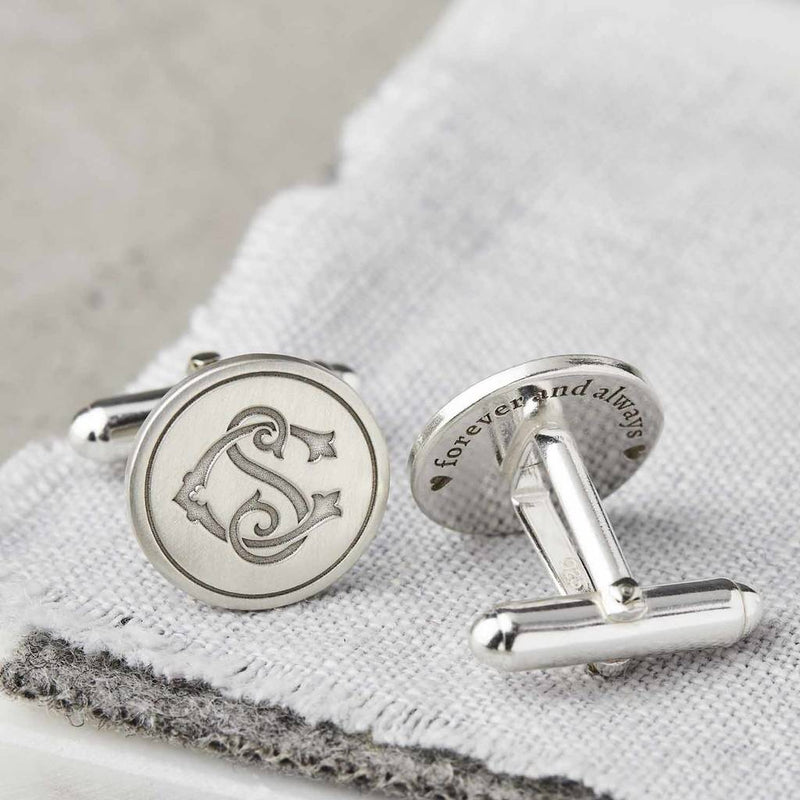 Personalised Silver Initials Monogram Cufflinks
