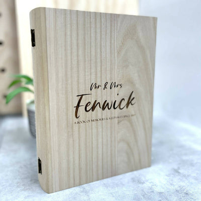 Personalised Wooden Book Keepsake Box