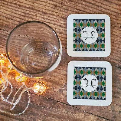 Personalised Golf Pint Glass And Coasters Set