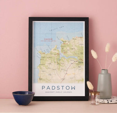 Personalised Cornwall Map A4 Prints