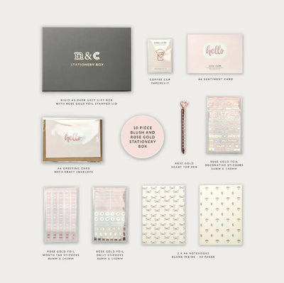 Rose Gold Stationery Box - Blush & Peach