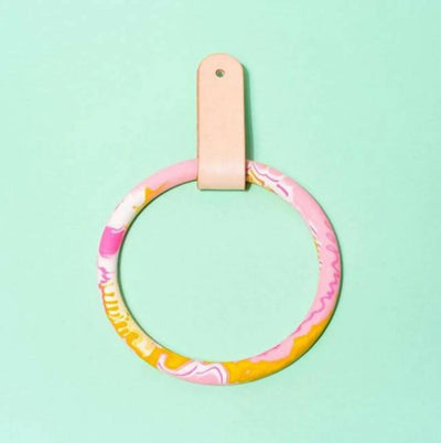 Marbled Towel Ring & Leather Strap