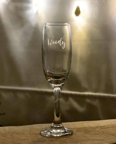 Bespoke Etched Glass/Crystal Champagne Flutes