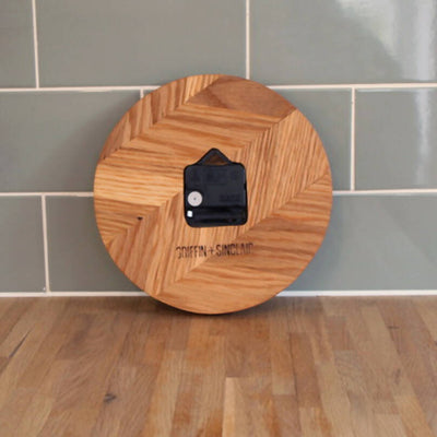 Herringbone Style Wooden Clock