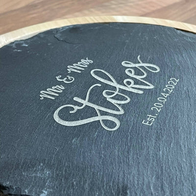 Personalised Slate Cheese Board and Knife Set