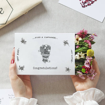 'Congratulations' Fresh Flower Botanical Posy Gift Box