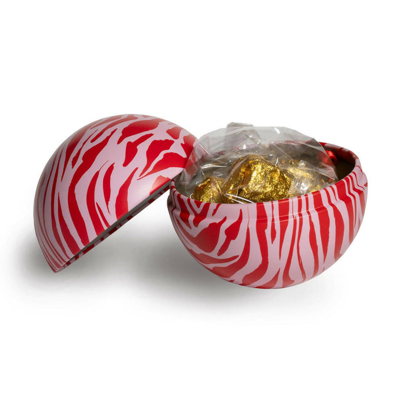 KNUT and JULIA refillable tin Christmas bauble DUO (Scandi-style Julkulor) with vegan chocolate truffles