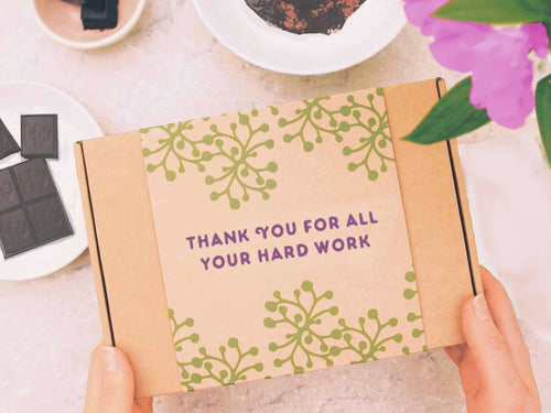 Employee Thank You Organic Vegan Chocolatey Pamper Letterbox Gift class=