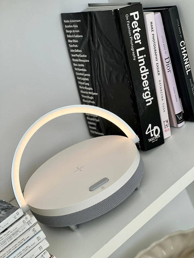 3-in-1 Portable LED Lamp with Bluetooth Speaker & Wireless Charger