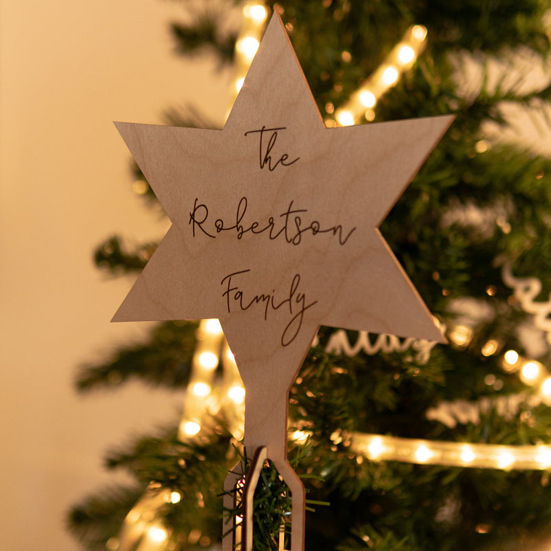 Personalised Wooden Star Tree Topper